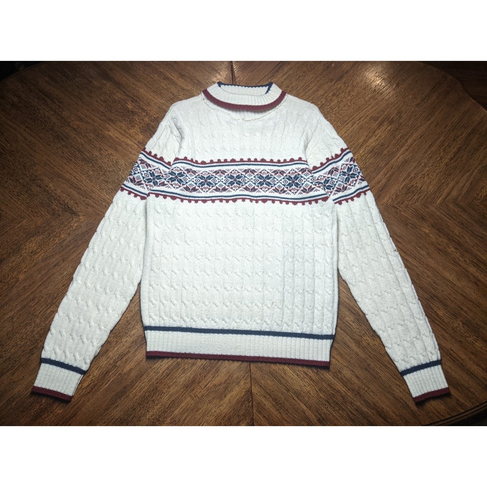 Vintage Lord Jeff Sweater Adult Medium White Long Sleeve Men's Pullover 80s‎